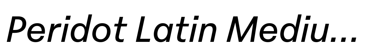 Peridot Latin Medium Italic
